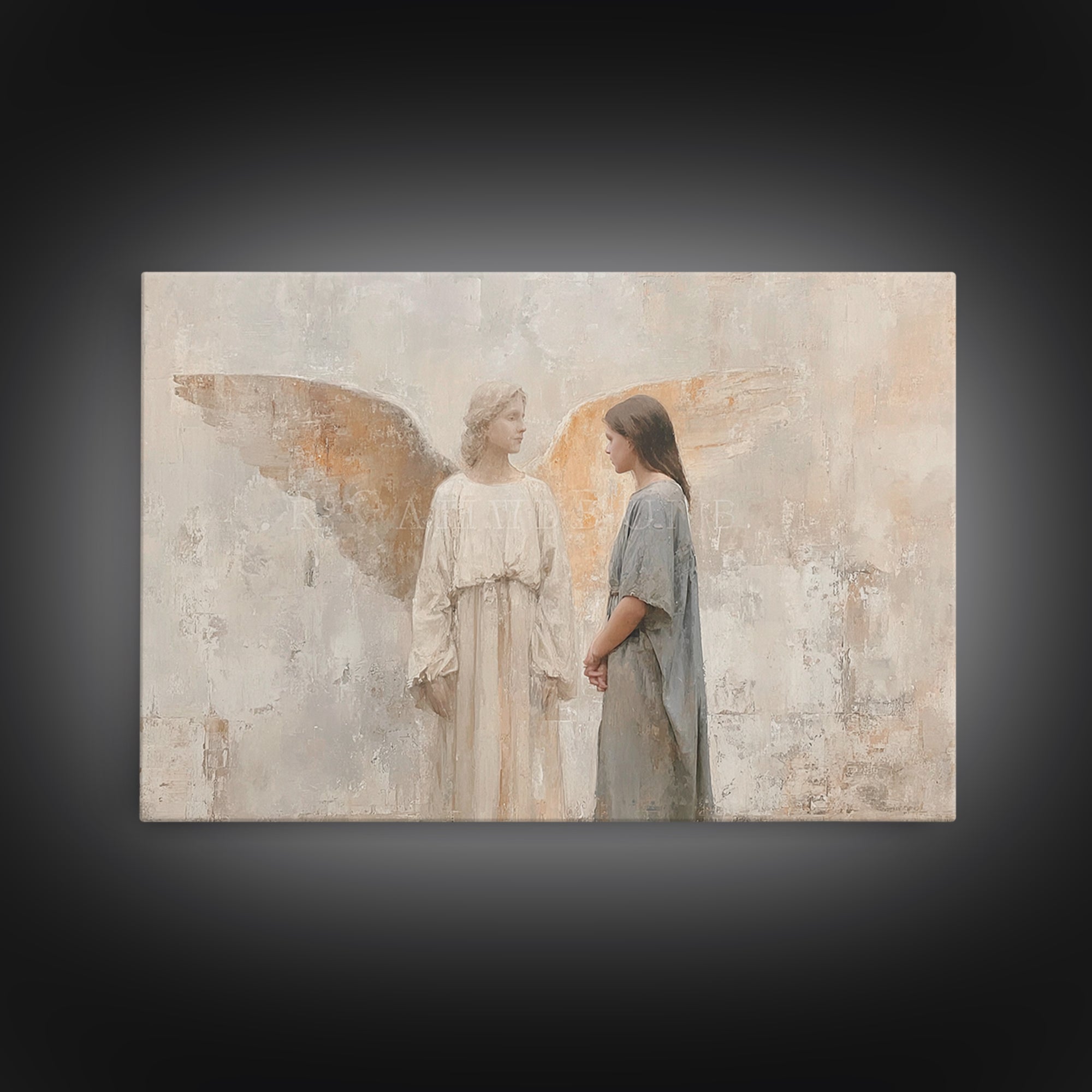 Angels In Light – Framed Canvas Print – Christian Wall Art – Christian Christmas Art – Christian Art Canvas – Christmas Wall Art – Christia