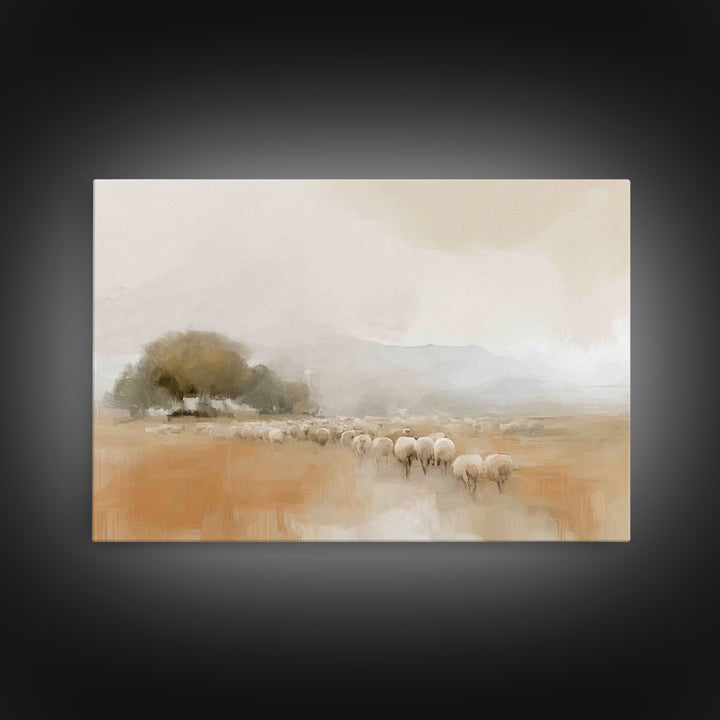 Blue Mist Glory | Framed Canvas Print | Christian Art Canvas | Christian Wall Art | Jesus Painting | Christian Gift | Subtle Christian Art