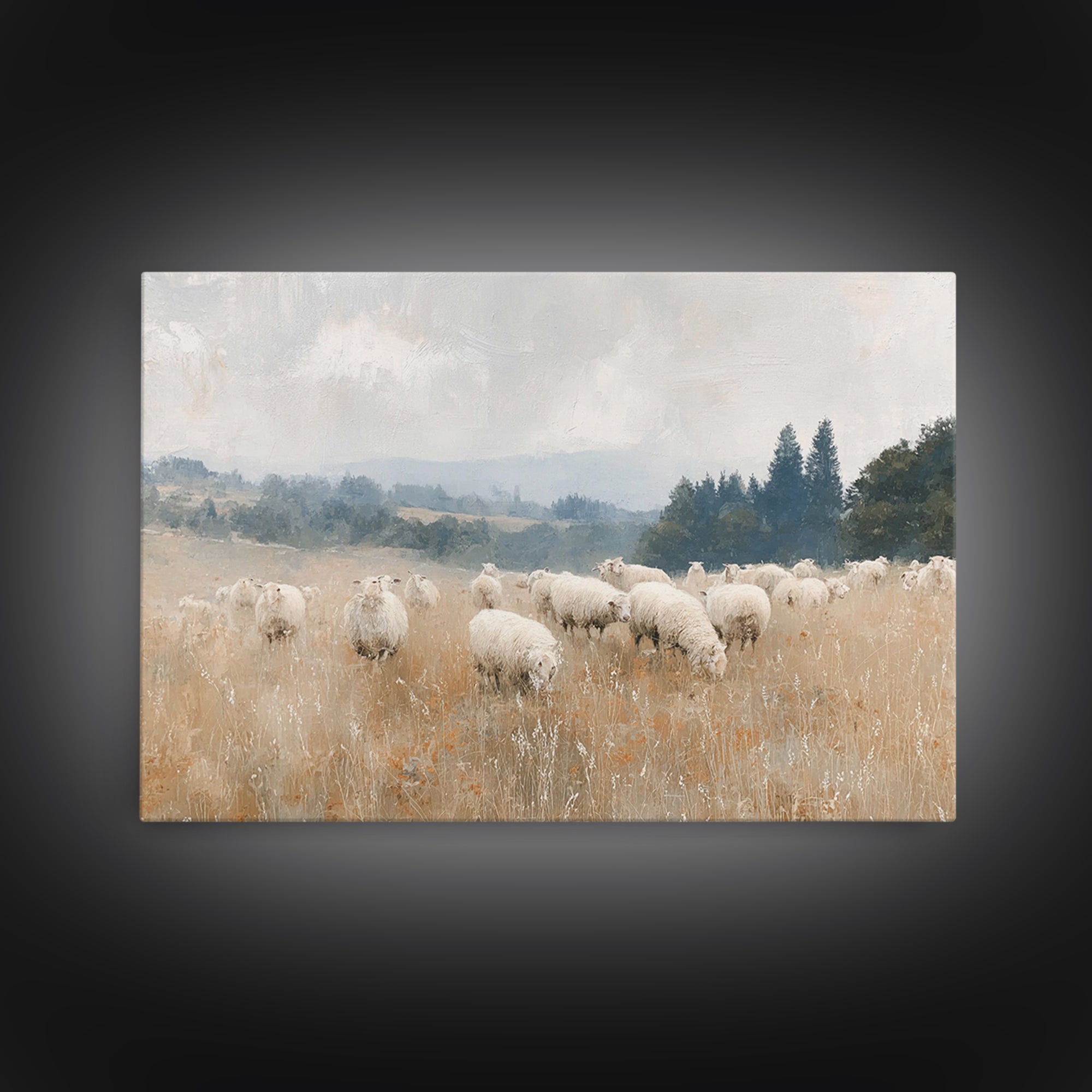 The Quiet Shepherd, Framed Canvas Print, Christian Wall Art, Jesus Painting, Christian Art Print, Christmas Art, Christian Christmas Art