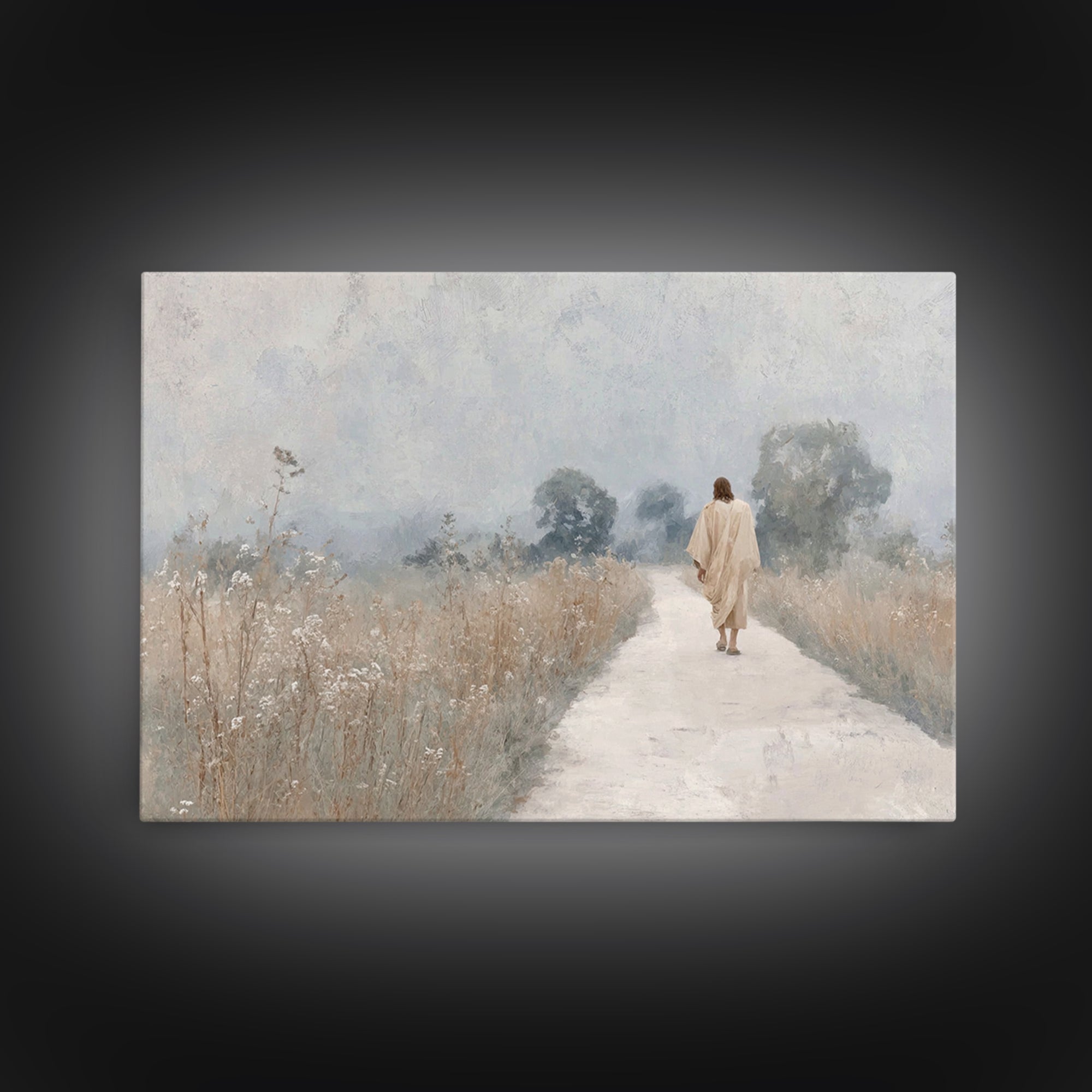 Blessings Of Dawn | Framed Canvas Print | Christian Wall Art | Christian Christmas Art | Jesus Art Print | Vintage Christian Art | Christia