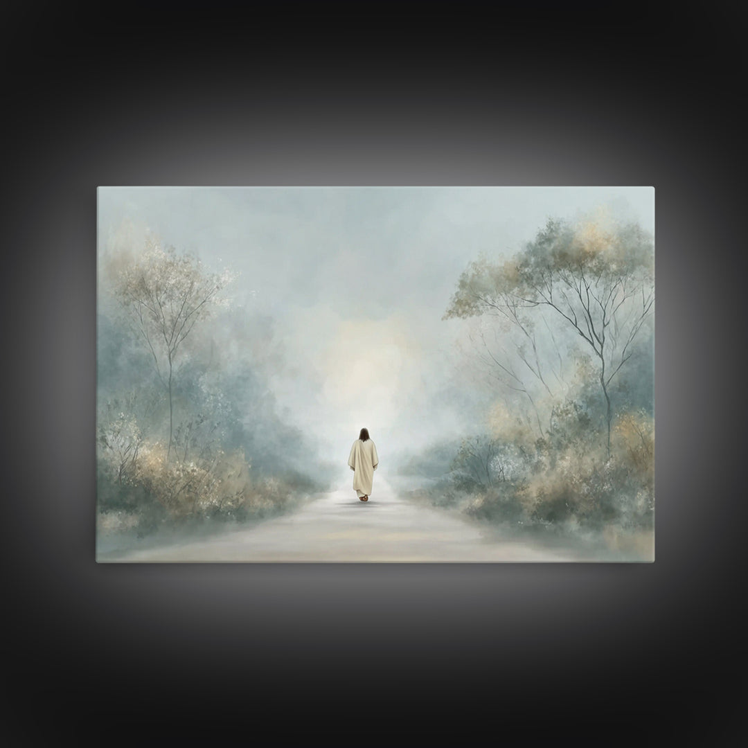 Soft Shepherd Calm – Framed Canvas Print – Christian Art Print – Christian Christmas Art – Jesus Wall Art – Minimalist Christian Art – Chri