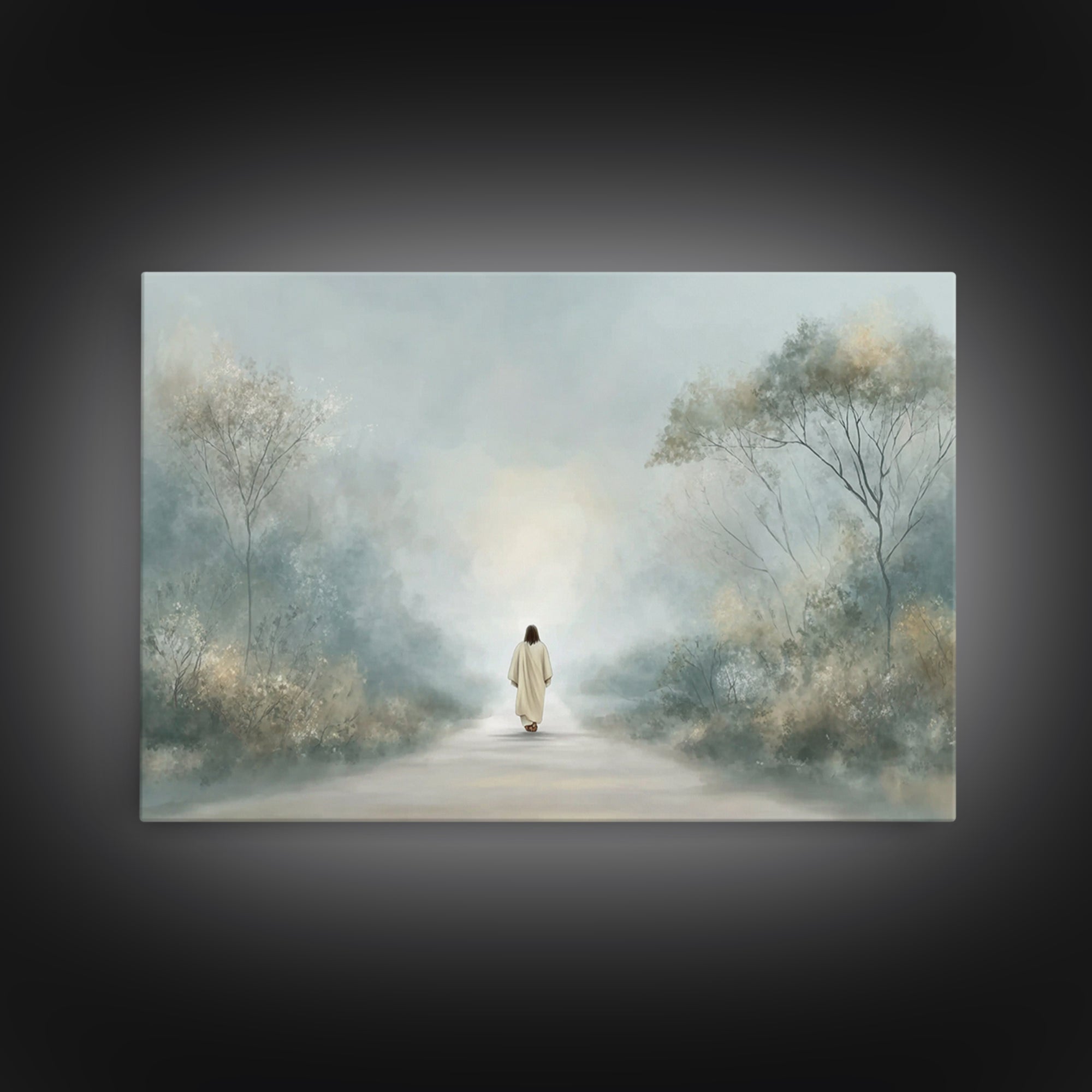 Soft Shepherd Calm – Framed Canvas Print – Christian Art Print – Christian Christmas Art – Jesus Wall Art – Minimalist Christian Art – Chri