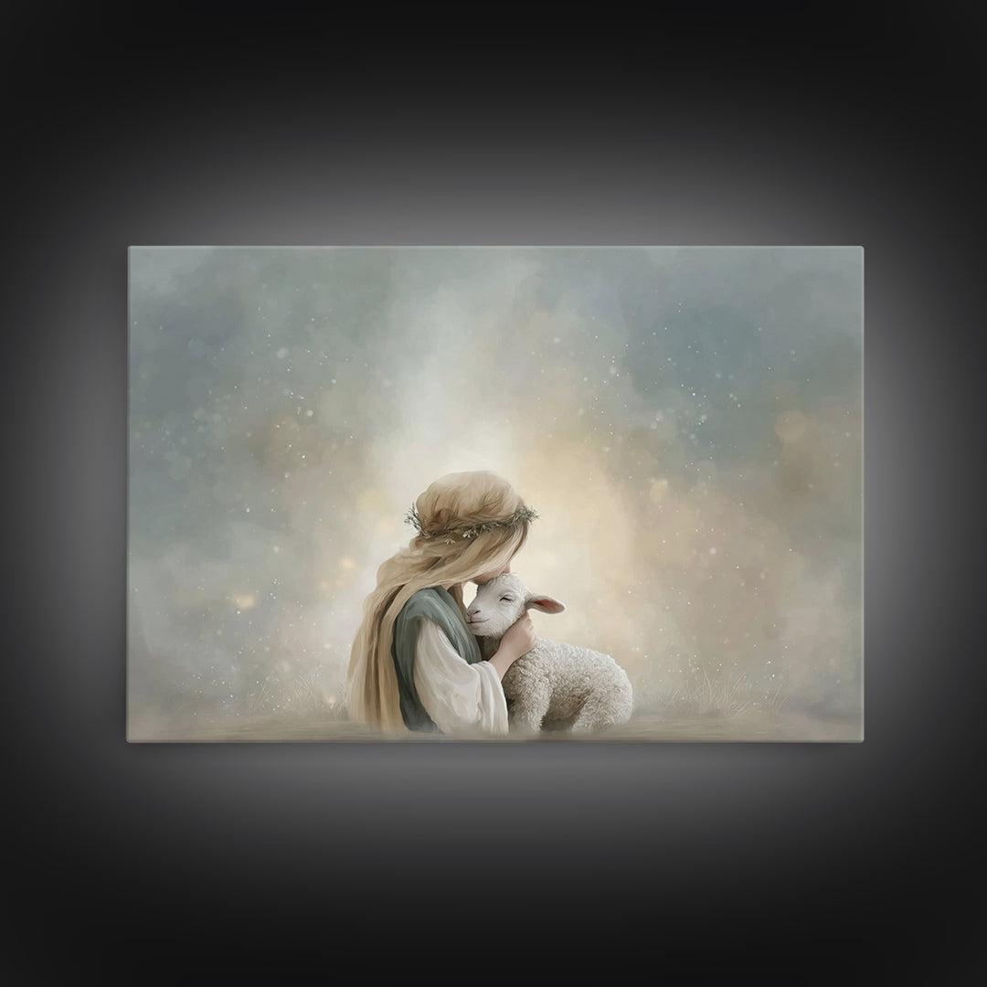 Springtime Path Of Grace, Framed Canvas Print, Christian Art Canvas, Jesus Painting, Christian Wall Art, Christian Art Print, Unique Christ