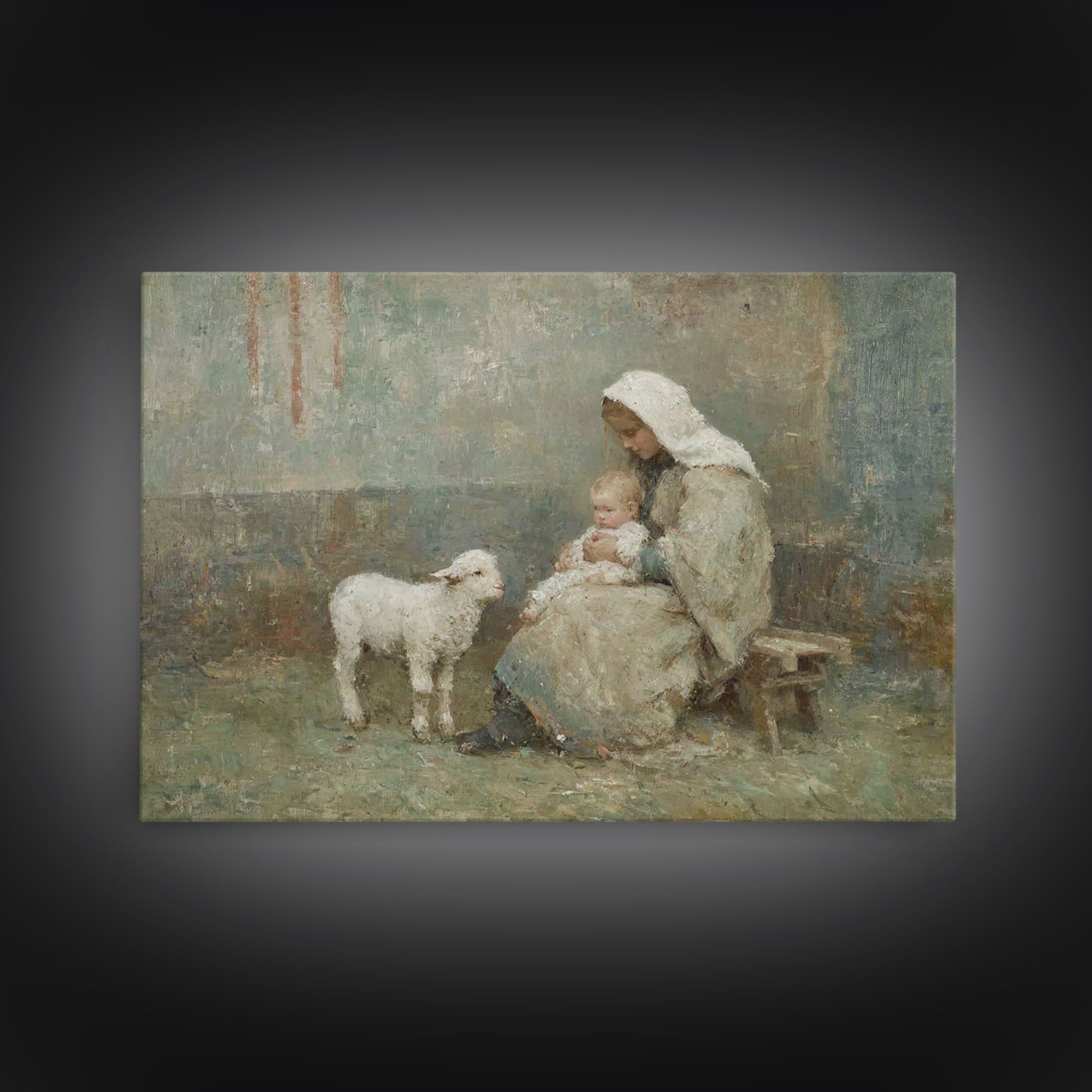 Heaven’s Gentle Walk | Framed Canvas Print | Jesus Painting | Christian Wall Art | Christian Art Canvas | Christian Art | Christian Gift Id