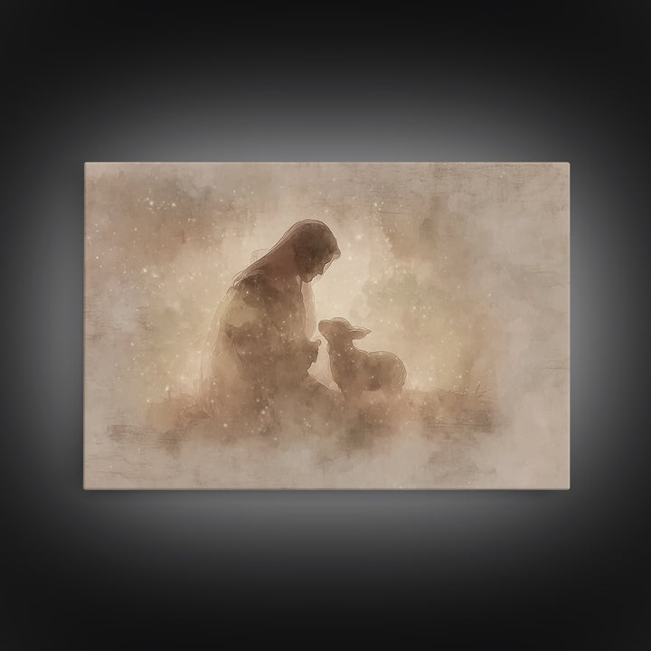 Dawnlight Sanctuary, Framed Canvas Print, Christian Art, Christian Art Canvas, Christian Wall Art, Jesus Painting, Modern Christian Art