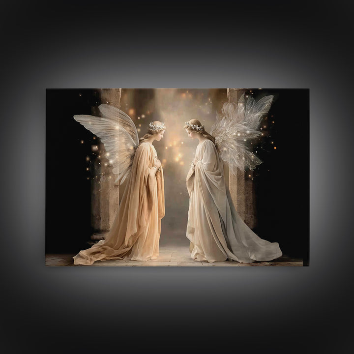 Angelic Reverence | Framed Canvas Print | Christian Art | Christian Art Canvas | Modern Christian Art | Christian Wall Art | Christian Chri