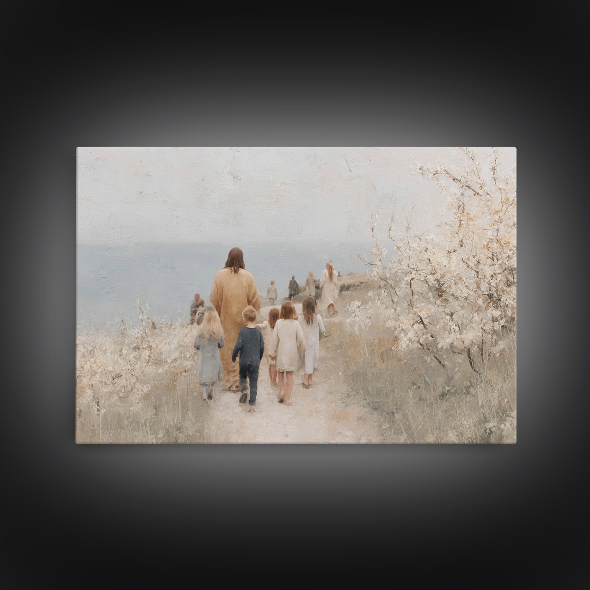 Pastoral Grace – Framed Canvas Print – Christian Wall Art – Jesus Painting – Christian Art Canvas – Christmas Art – Christian Decor