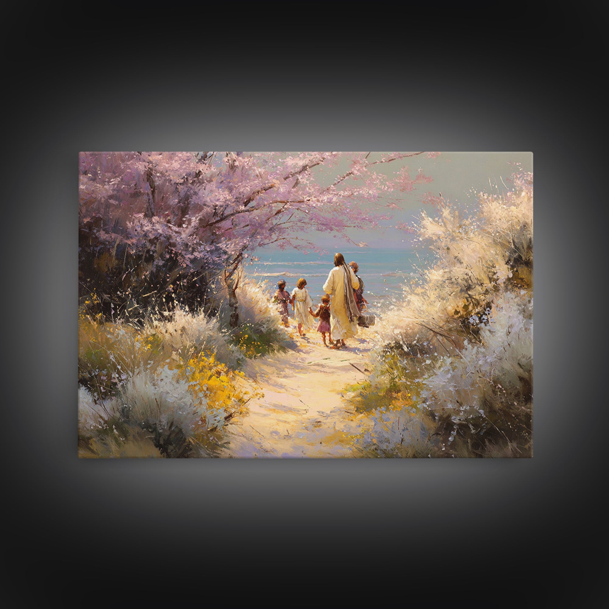 Fields Of Hope | Framed Canvas Print | Christian Paintings | Jesus Wall Art | Christian Art Canvas | Framed Christmas Art | Subtle Christia