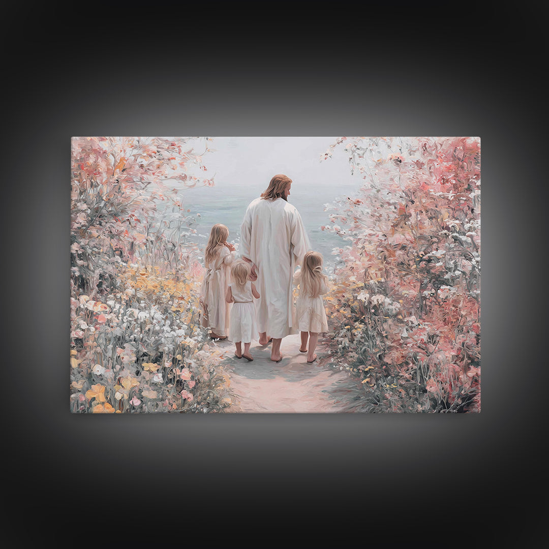 Heavenly Watcher, Framed Canvas Print, Christian Art Print, Christian Wall Art, Christmas Art Framed, Unique Christian Art, Christian Gift