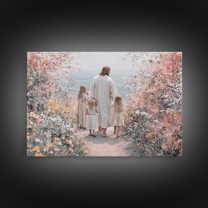 Heavenly Watcher, Framed Canvas Print, Christian Art Print, Christian Wall Art, Christmas Art Framed, Unique Christian Art, Christian Gift