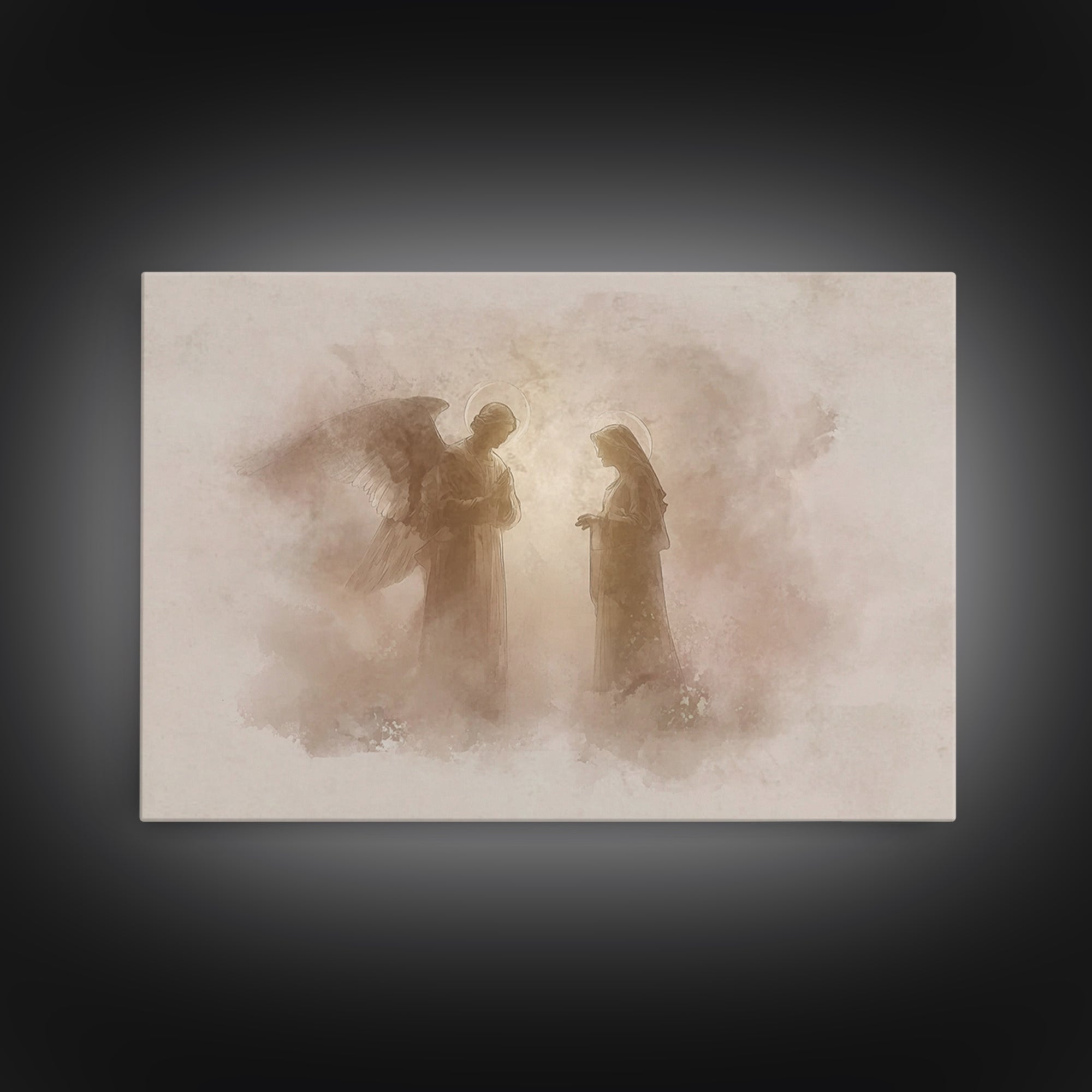 Sacred Encounter, Framed Canvas Print, Christian Wall Art, Subtle Christian Art, Christian Art Canvas, Vintage Christian Art, Christian Chr