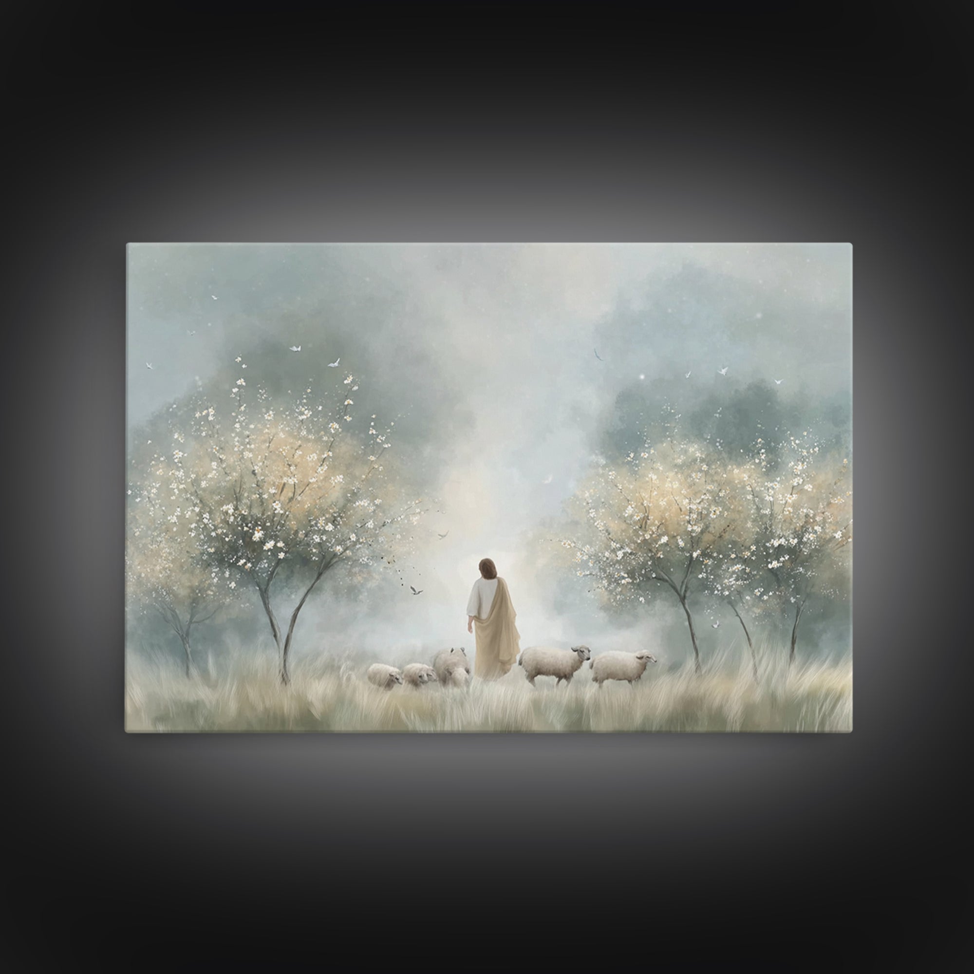 Angel Of Light – Framed Canvas Print – Christian Art – Christian Wall Art – Christmas Art – Christian Art Canvas – Christian Gift Ideas – C