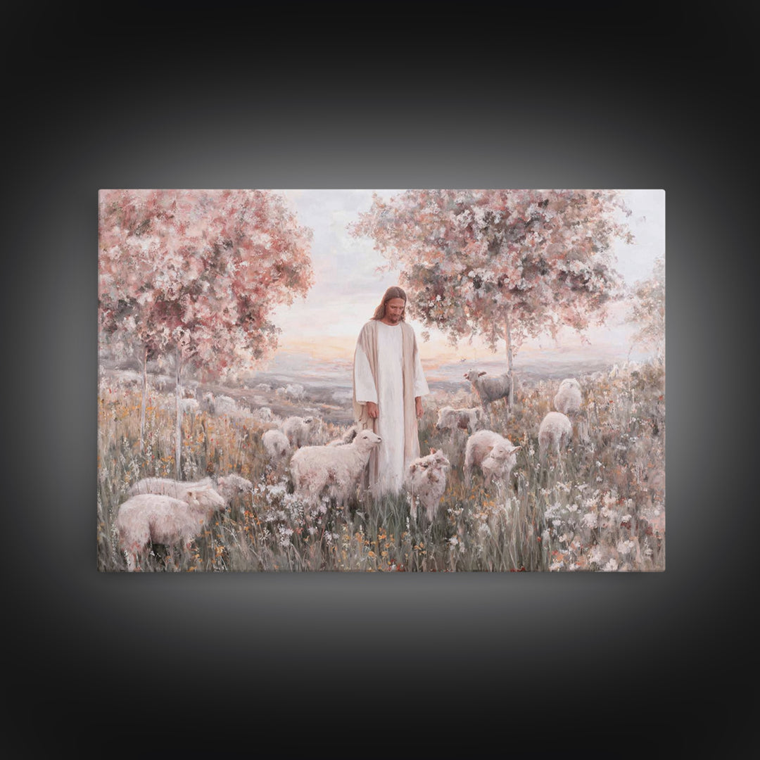 Holy Gathering – Framed Canvas Print – Christian Christmas Art – Vintage Christian Art – Christian Wall Art – Christmas Canvas Wall Art – C