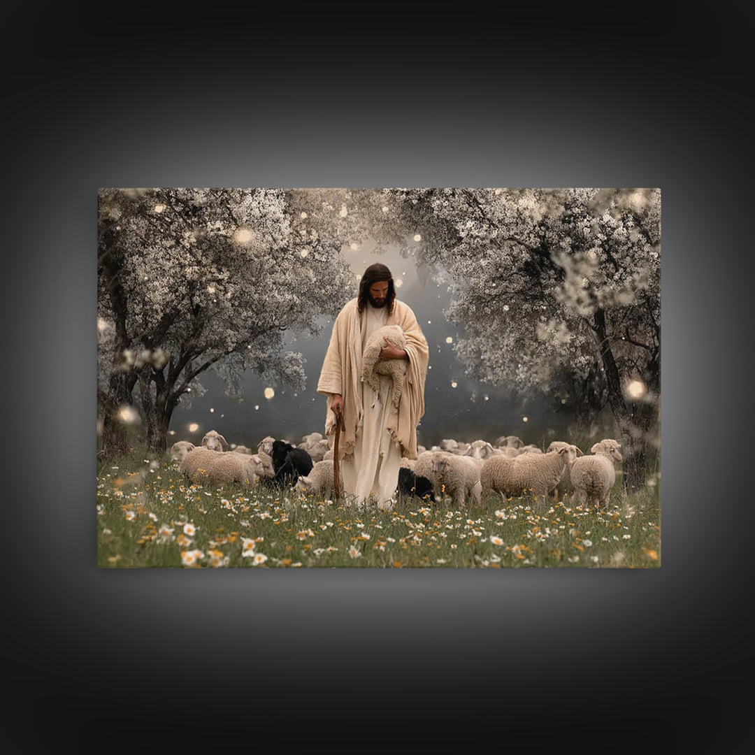 Cross Of Dawn – Framed Canvas Print – Christian Wall Art – Christian Art Canvas – Christian Painting – Modern Christian Art – Christian Chr