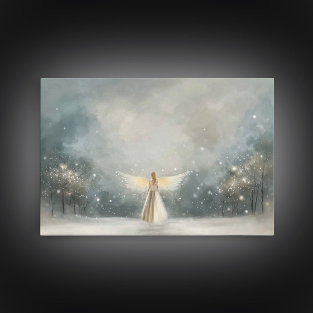 Hilltop Crosslight – Framed Canvas Print – Christian Art – Christian Wall Art – Moody Christian Art – Christian Art Canvas – Christmas Art