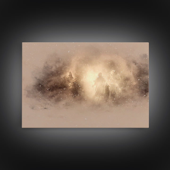 Shepherd Of Peace – Framed Canvas Print – Christian Art – Christian Wall Art – Minimalist Christian Art – Christian Art Print – Christmas A