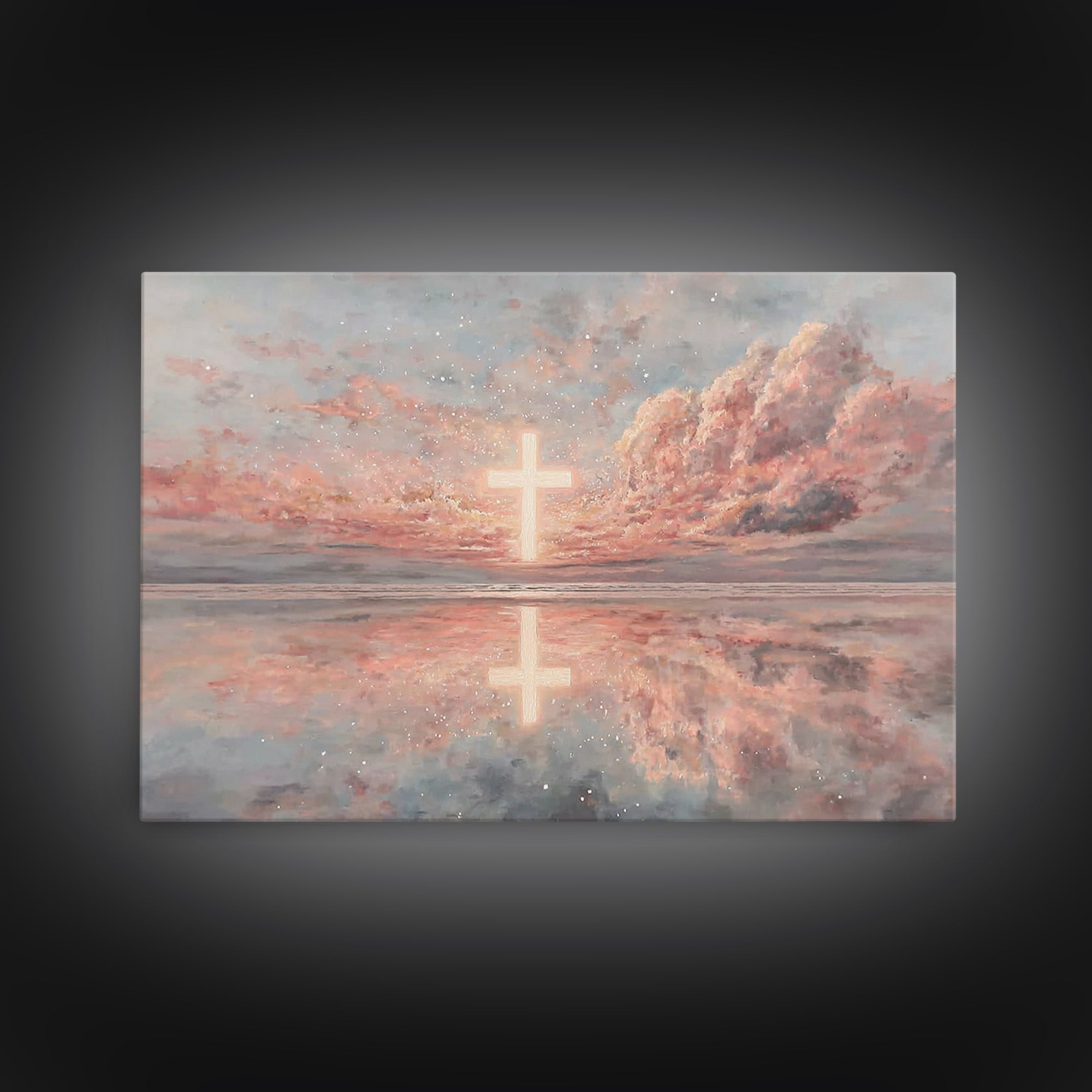 Cave Of New Light – Framed Canvas Print – Christian Christmas Art – Christian Art Painting – Framed Christian Art – Christmas Wall Art – Ch