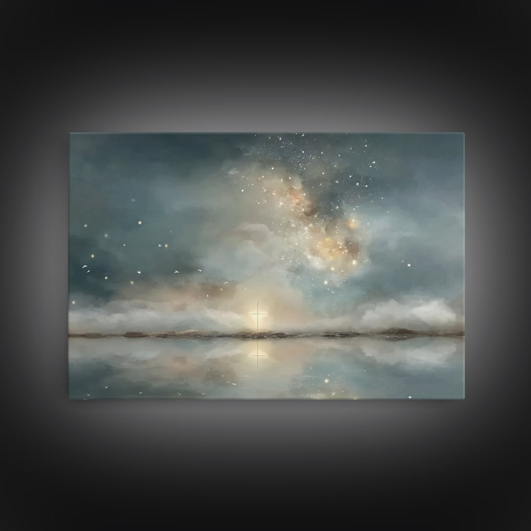 Childlike Wonder – Framed Canvas Print – Christian Art Print – Christian Wall Art – Christmas Art Prints – Christian Art Canvas – Christian