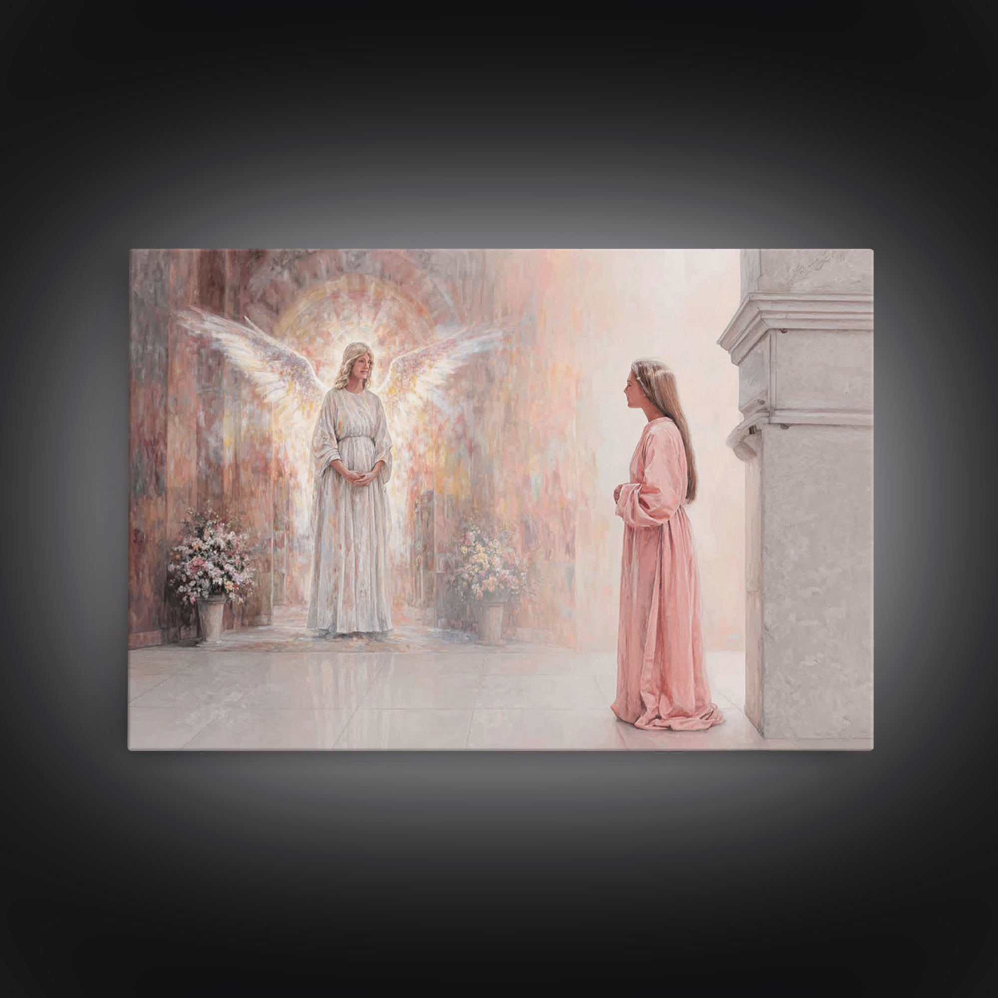 Radiant Messenger | Framed Canvas Print | Christian Art Canvas | Christian Decor | Modern Christian Art | Christian Wall Art | Christmas Ar