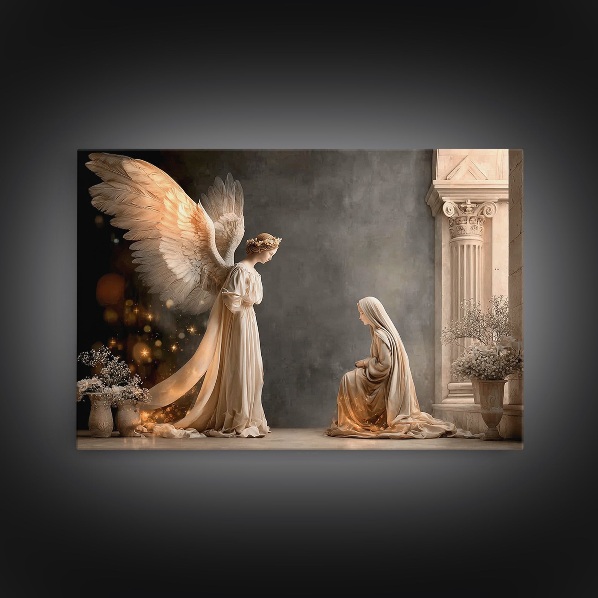 Light of Grace, Framed Canvas Print, Christian Art Canvas, Christian Wall Art, Subtle Christian Art, Christian Christmas Art, Christian Gif