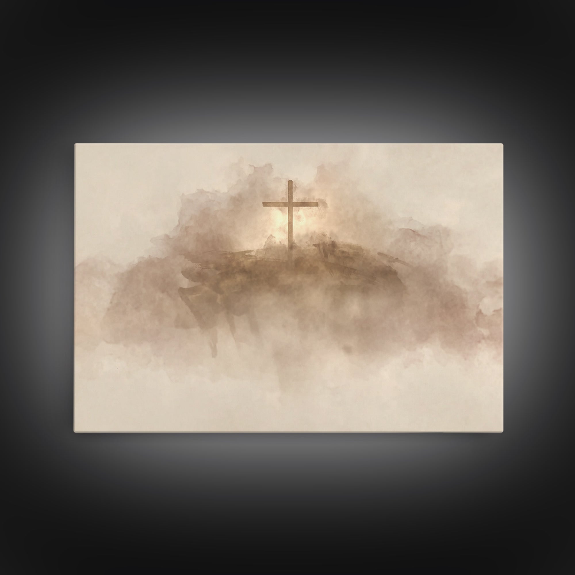 Quiet Communion Glow – Framed Canvas Print – Christian Art Canvas – Christmas Wall Art – Christian Wall Art – Christian Painting – Christia