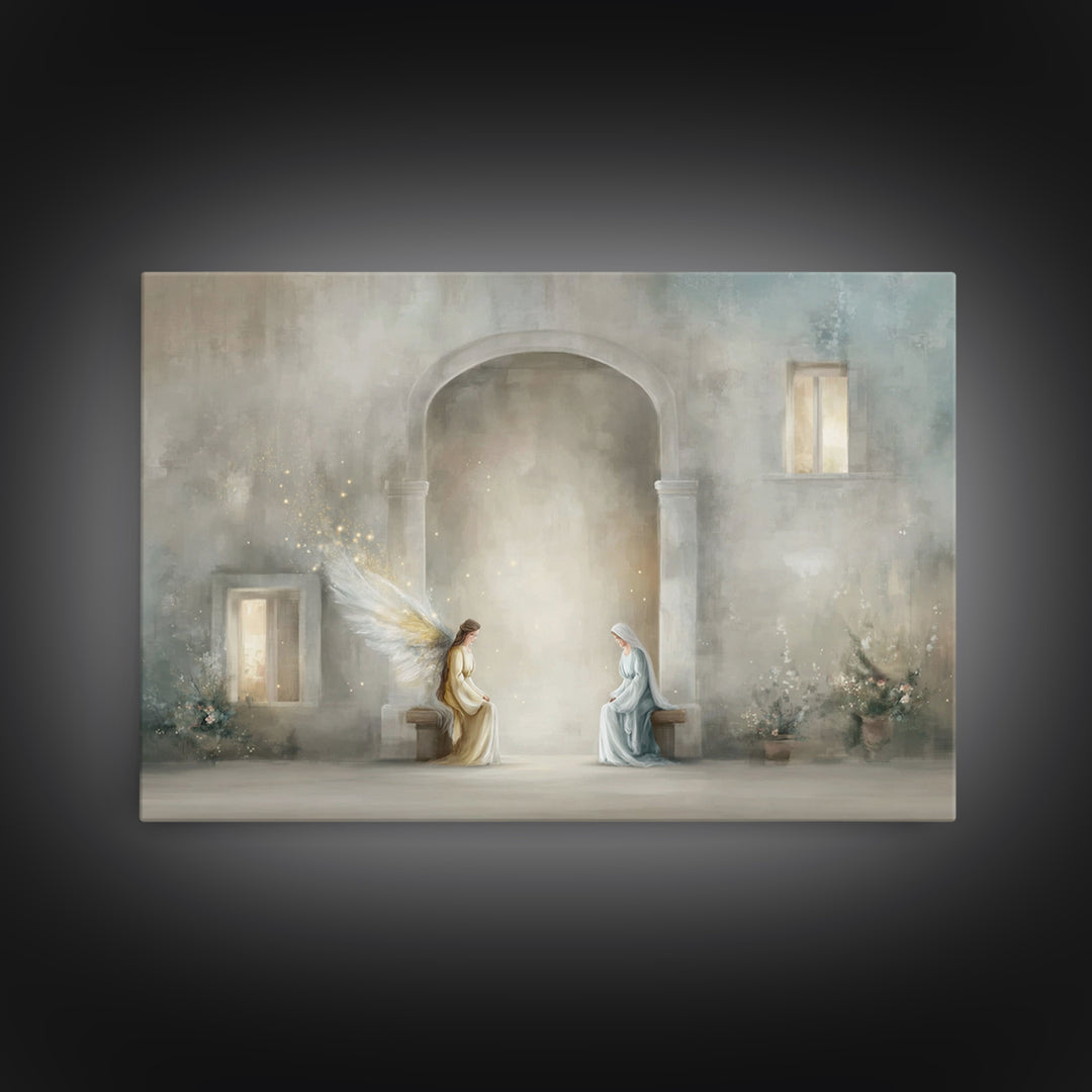 Divine Whisper – Framed Canvas Print – Christian Art Canvas – Minimalist Christian Art – Christian Wall Art – Christian Art – Christmas Art
