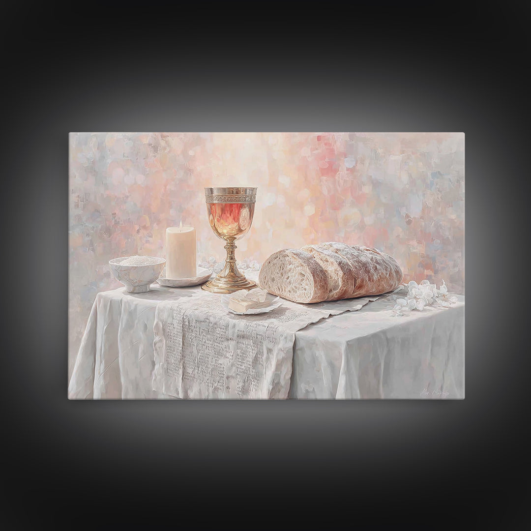 Heavenly Lily Calm – Framed Canvas Print – Christian Art Canvas – Christian Wall Art – Christian Painting – Christian Decor – Christmas Wal