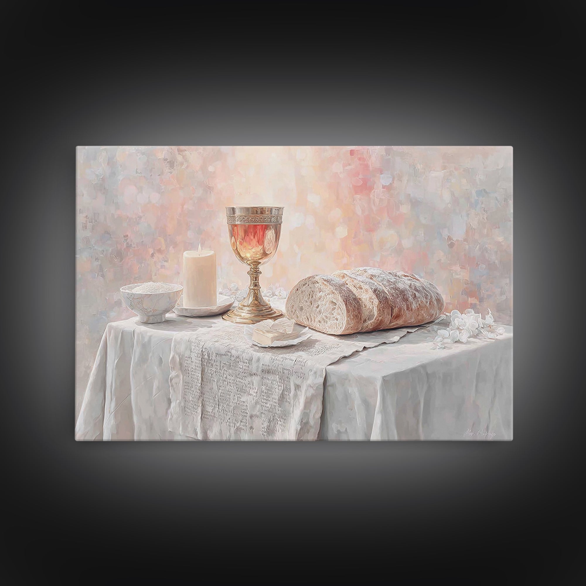 Heavenly Lily Calm – Framed Canvas Print – Christian Art Canvas – Christian Wall Art – Christian Painting – Christian Decor – Christmas Wal