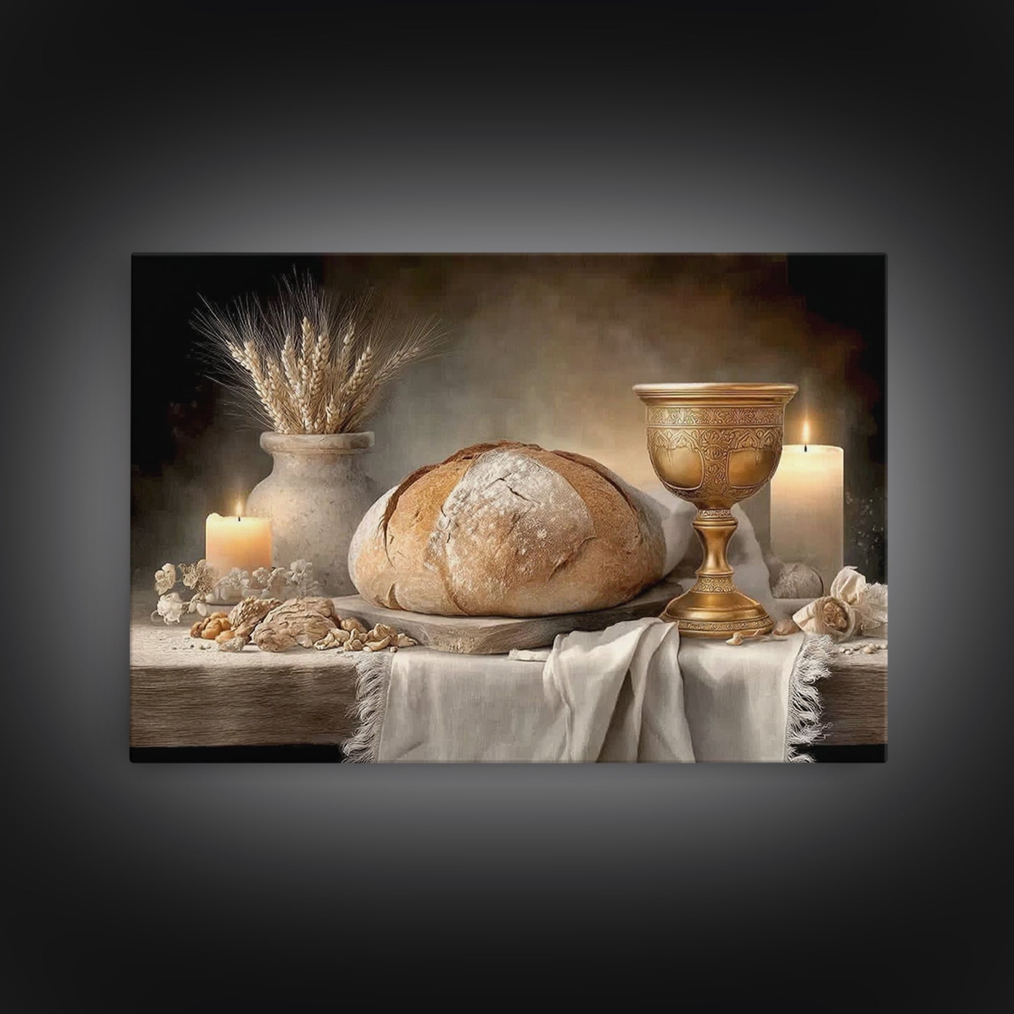 Sanctuary Light - Framed Canvas Print - Christian Wall Art - Christian Art Canvas - Christian Painting - Christmas Wall Art - Jesus Paintin