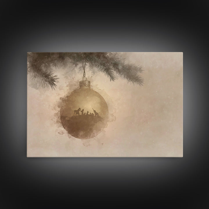 Path Of Redemption, Framed Canvas Print, Christian Wall Art, Christian Christmas Art, Christian Art Canvas