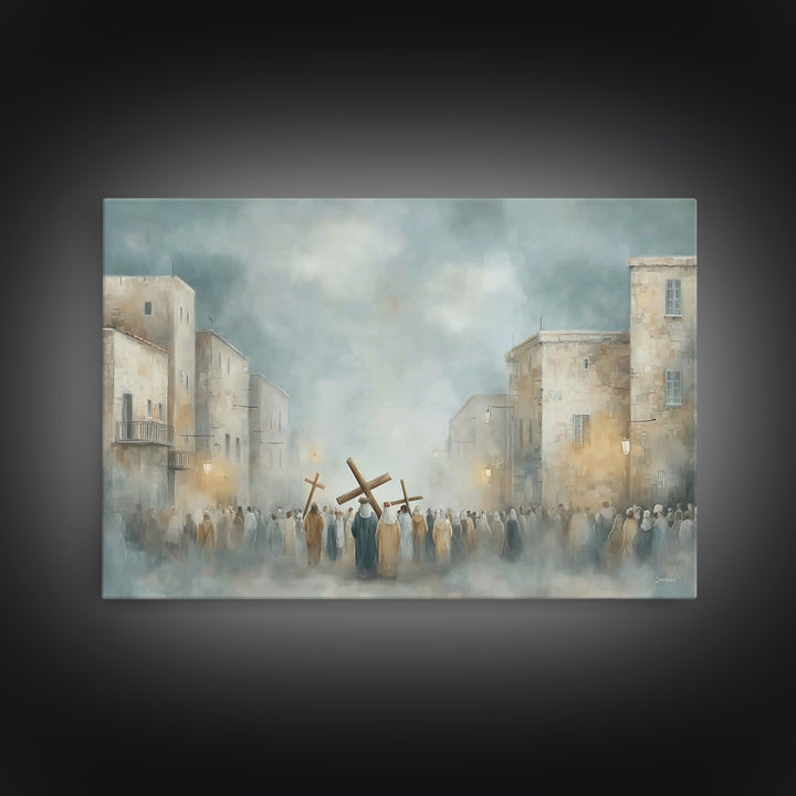 Heavenly Harps – Framed Canvas Print – Christian Wall Art – Christian Art Canvas – Christmas Art – Christian Christmas Art – Christian Deco