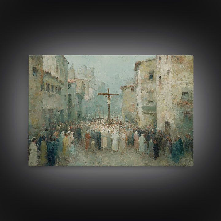 Angelic Assembly | Framed Canvas Print | Christian Art Print | Christian Wall Art | Christian Painting | Christmas Wall Art