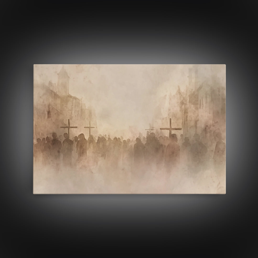 Sacred Journey – Framed Canvas Print – Christian Painting – Christian Wall Art – Jesus Painting – Christian Art Work – Christian Gift Ideas