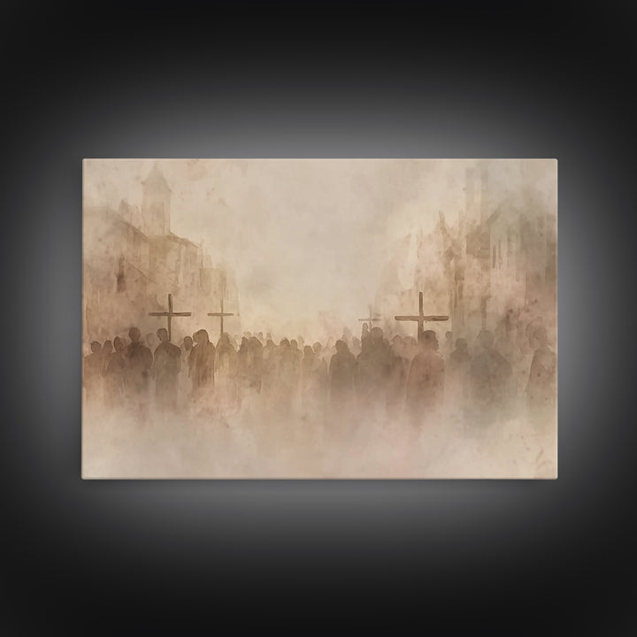 Sacred Journey – Framed Canvas Print – Christian Painting – Christian Wall Art – Jesus Painting – Christian Art Work – Christian Gift Ideas