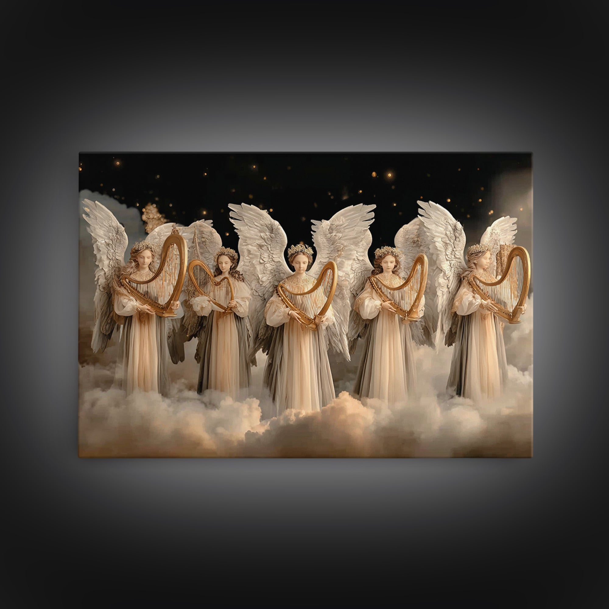Starry Manger, Framed Canvas Print, Christmas Art, Christian Christmas Art, Christian Art Canvas, Christian Wall Art, Christmas Art Prints
