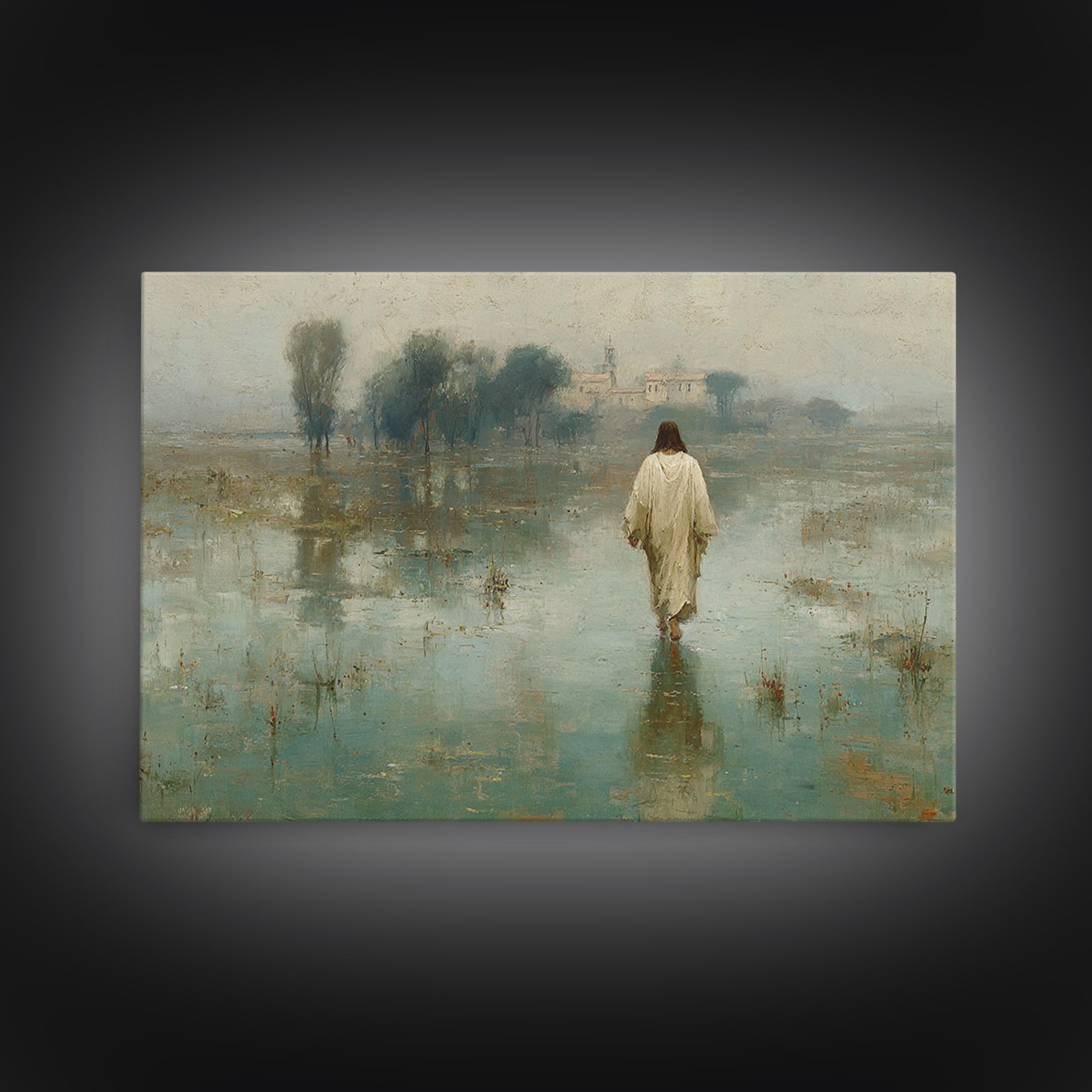 Quiet Nativity – Framed Canvas Print – Christmas Wall Art – Christian Art Print – Christian Christmas Art – Christian Decor – Christmas Art