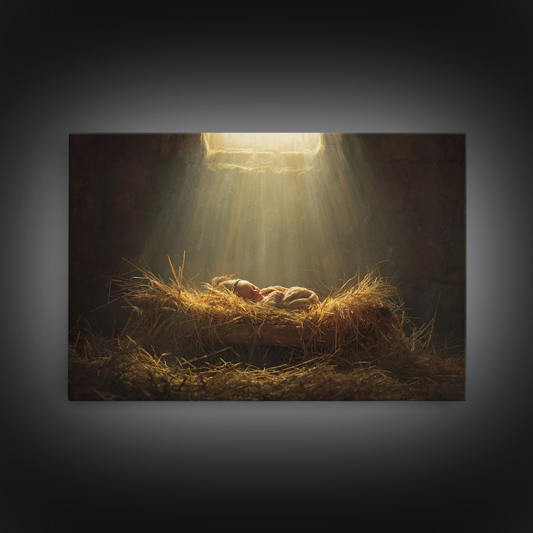 Silent Night Shelter, Framed Canvas Print, Christian Christmas Art, Christmas Wall Art, Christian Art Canvas, Framed Christmas Art, Christi