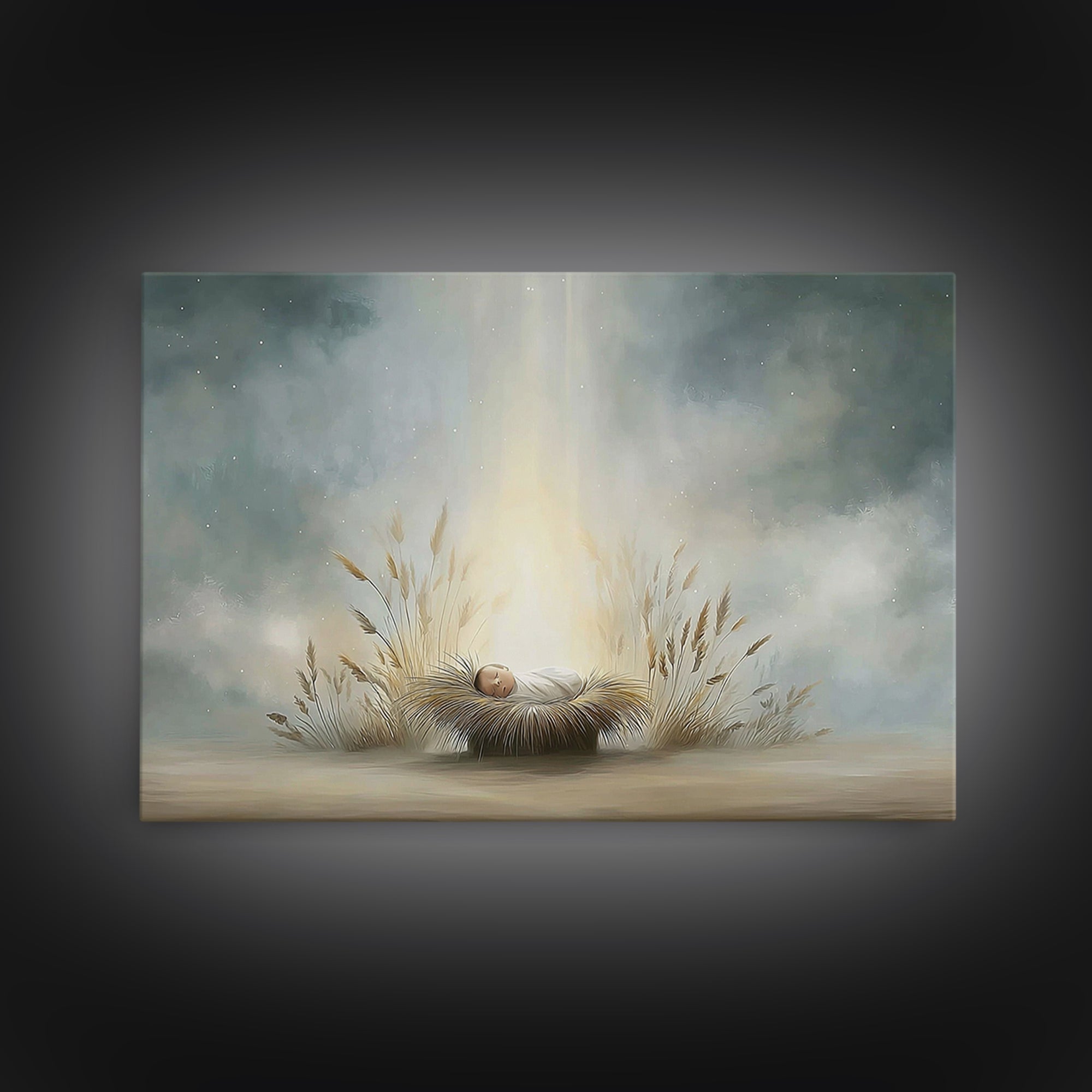 Winter Haven Light – Framed Canvas Print – Christian Wall Art – Christmas Art Prints – Christian Art Canvas – Christian Christmas Art