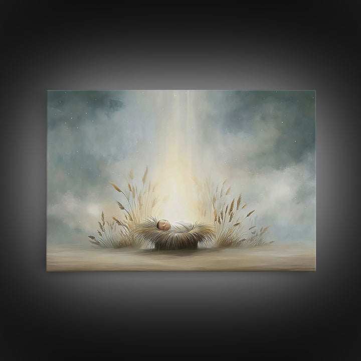 Winter Haven Light – Framed Canvas Print – Christian Wall Art – Christmas Art Prints – Christian Art Canvas – Christian Christmas Art