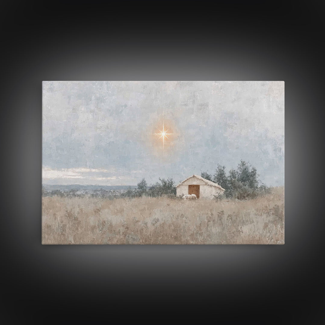Radiant Snow Chapel, Framed Canvas Print, Christian Wall Art, Framed Christmas Art, Christian Art Painting, Christmas Canvas Wall Art