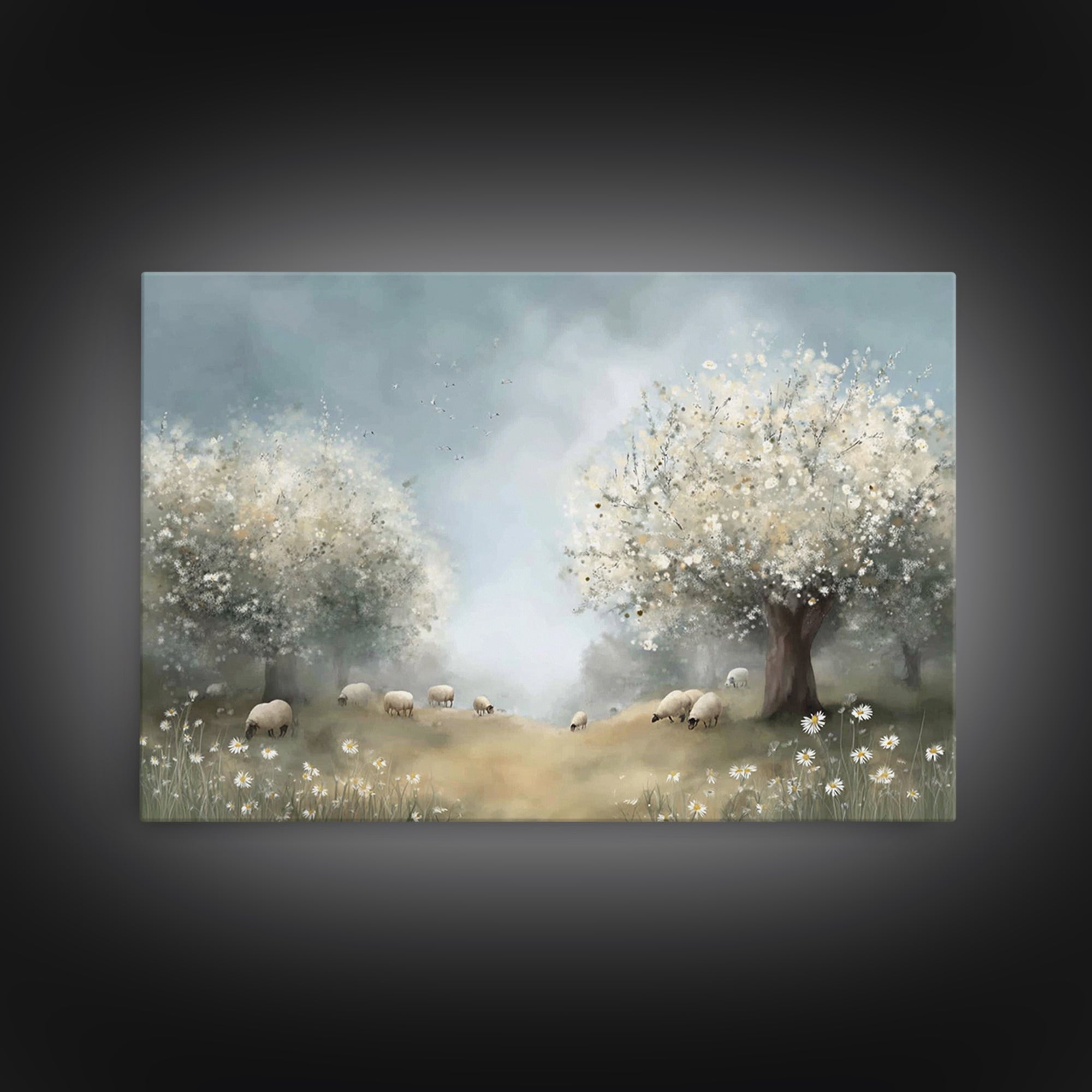 Gentle Meadow Grace, Framed Canvas Print, Christian Wall Art, Subtle Christian Art, Christian Art Canvas, Christian Art Print, Christian De