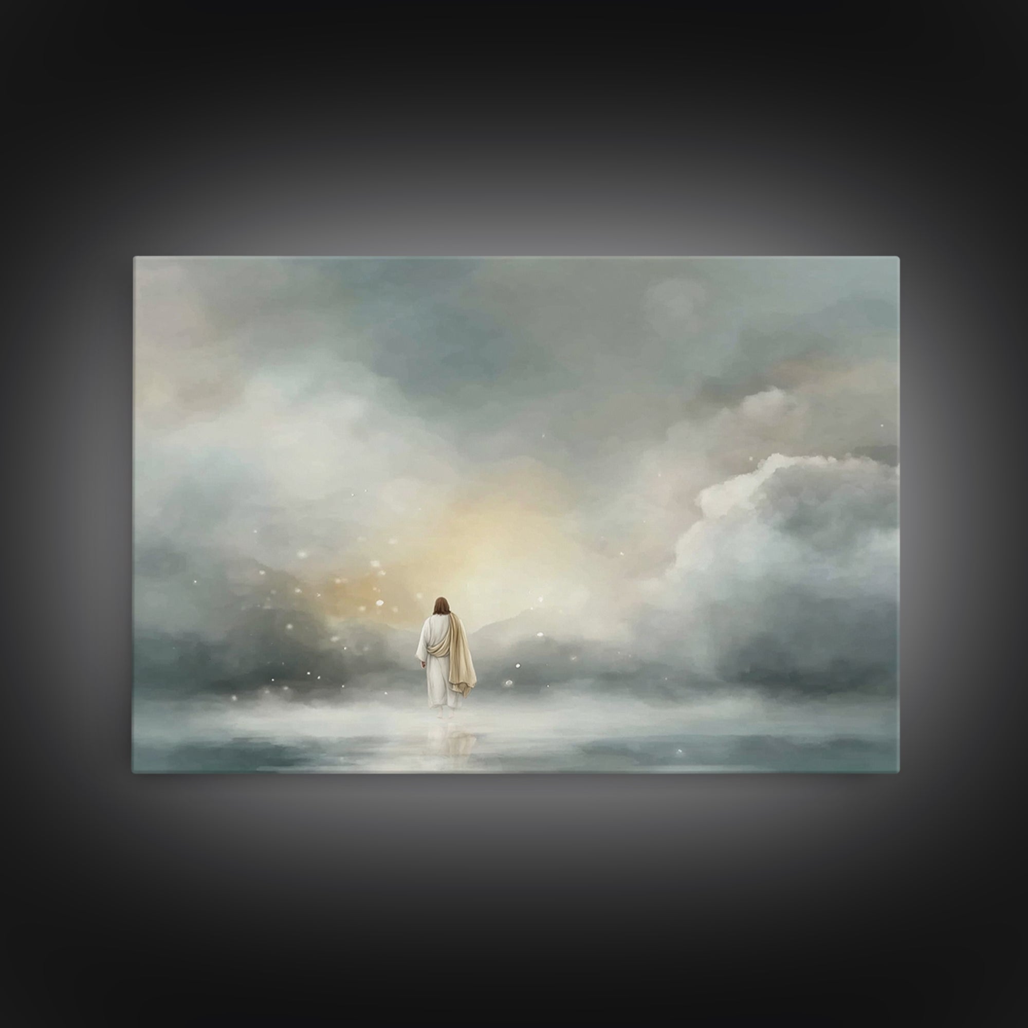 Peaceful Lily Rest, Framed Canvas Print, Christian Art Canvas, Christian Wall Art, Christian Art Print, Subtle Christian Paintings, Christi