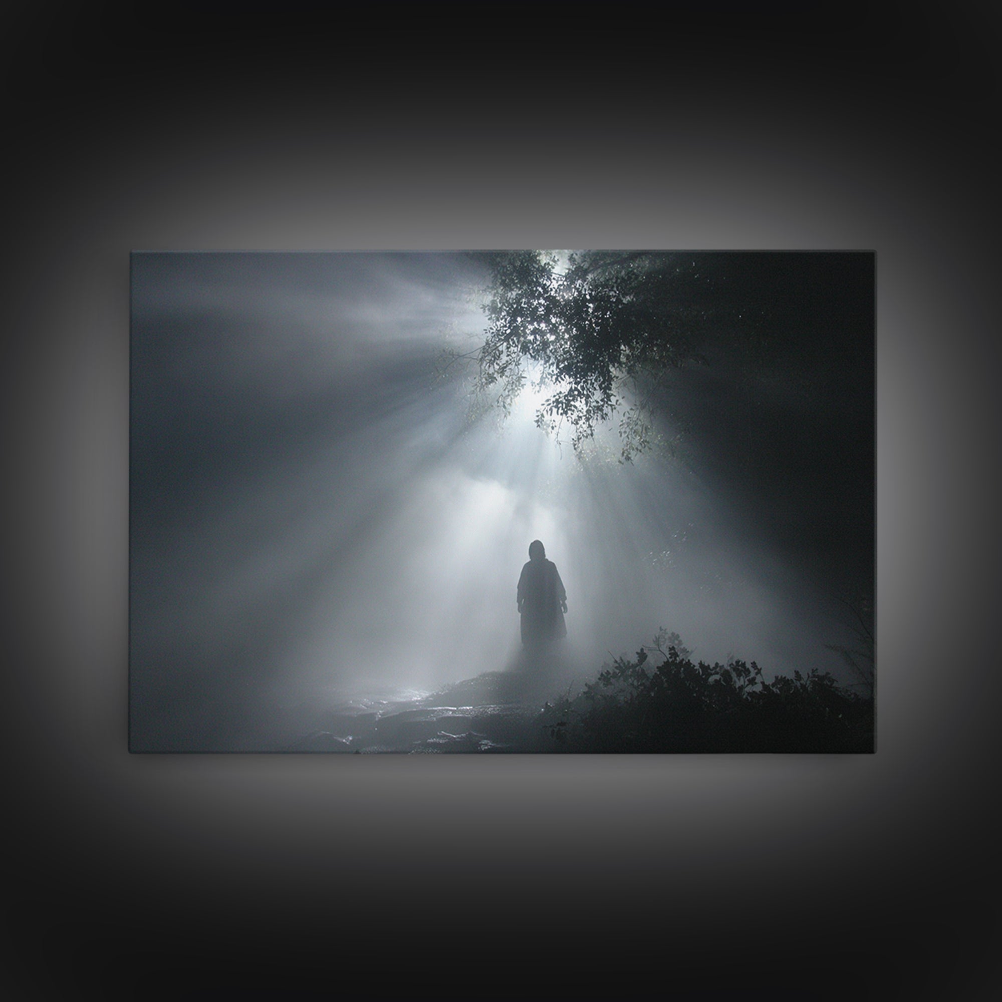Evening Lily Lamb – Framed Canvas Print – Christian Art Work – Christian Wall Art – Christian Art Painting – Unique Christian Art – Christi