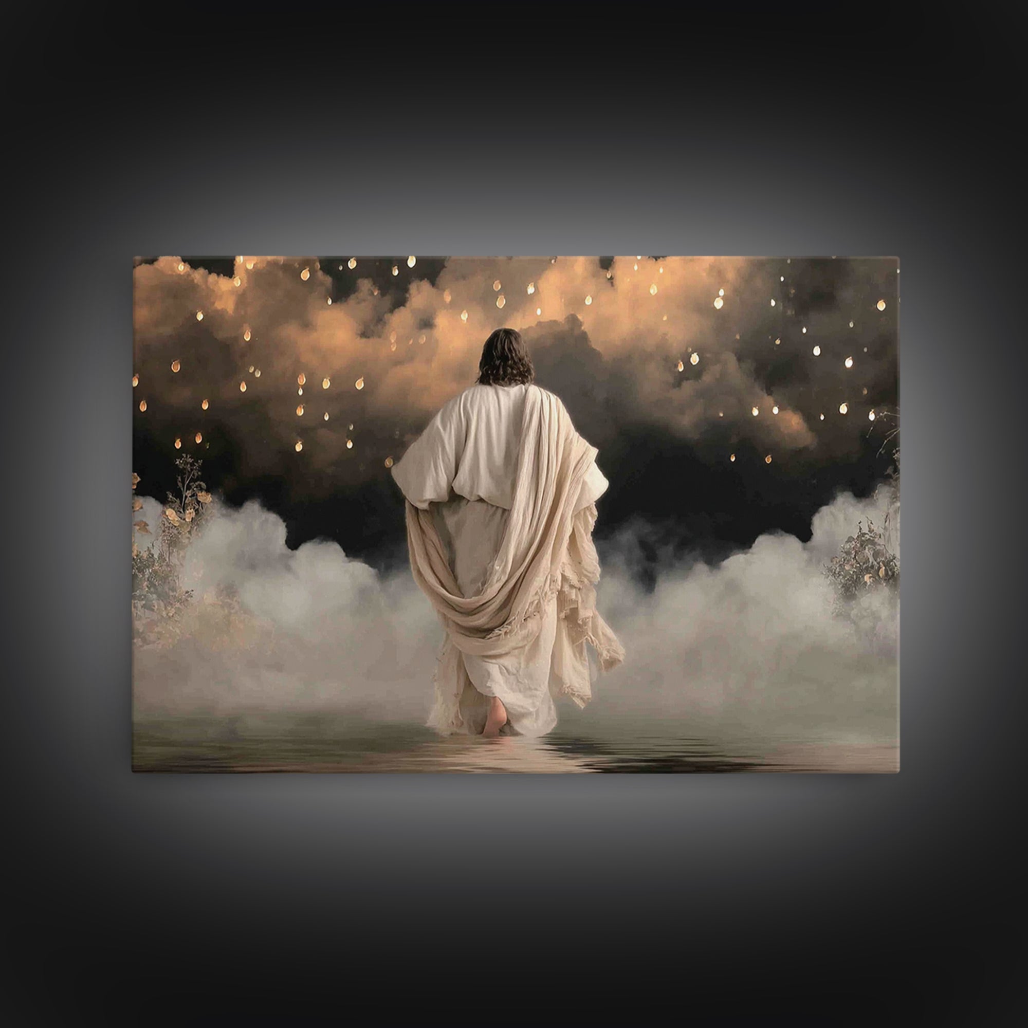 Graceful Meadow Cross – Framed Canvas Print – Christian Art Canvas – Christmas Wall Art – Jesus Painting – Christian Wall Art – Christian D