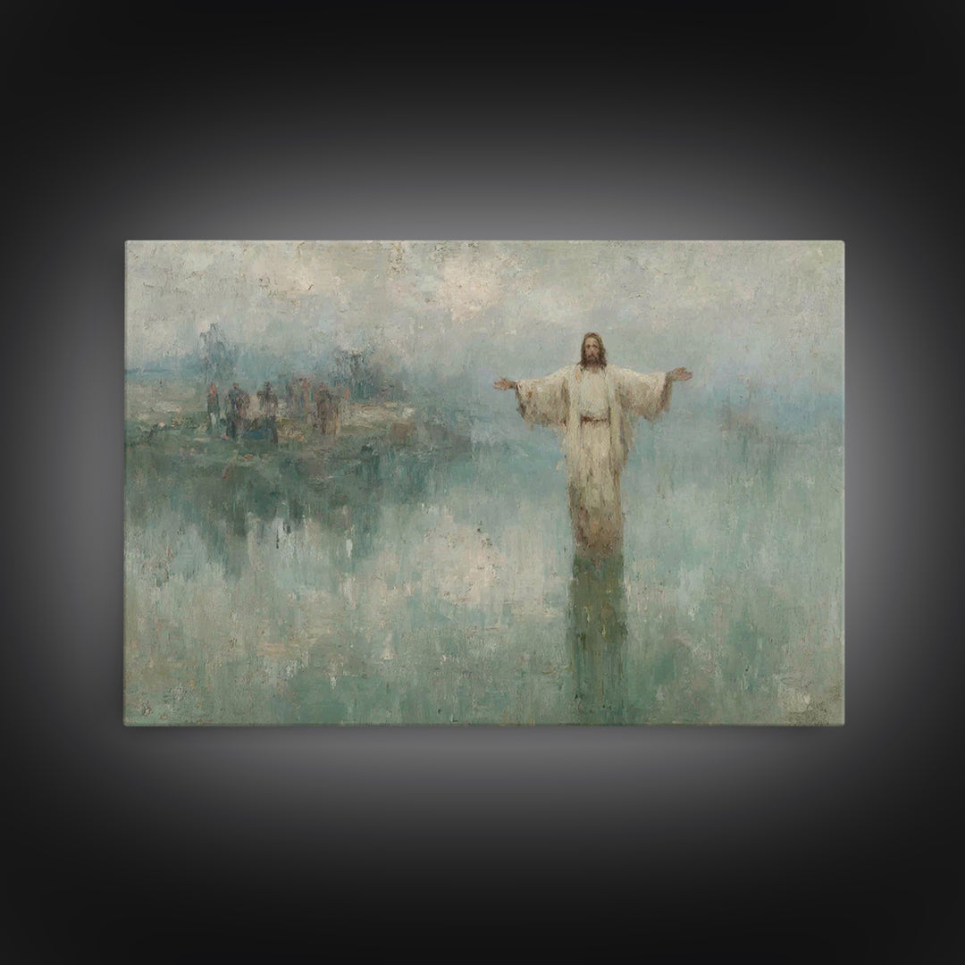 Rose Dawn Promise – Framed Canvas Print – Jesus Painting – Christian Decor – Christian Art Canvas – Christian Wall Art – Christmas Wall Art