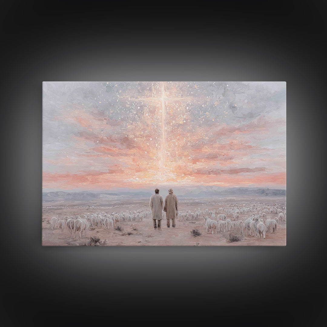 Dawn Of Promise | Framed Canvas Print | Christian Christmas Art | Christian Wall Art | Christian Art Canvas | Christmas Art Prints | Christ