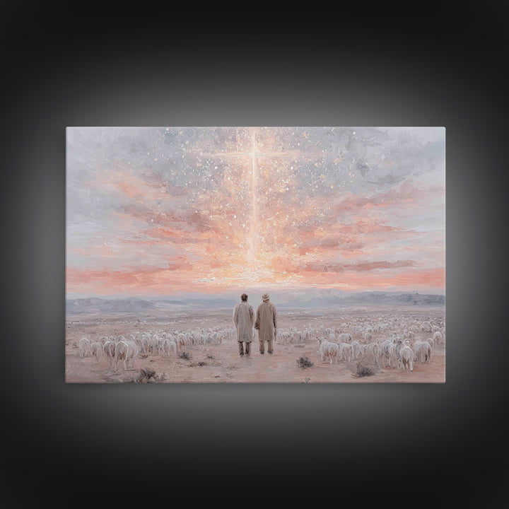 Dawn Of Promise | Framed Canvas Print | Christian Christmas Art | Christian Wall Art | Christian Art Canvas | Christmas Art Prints | Christ