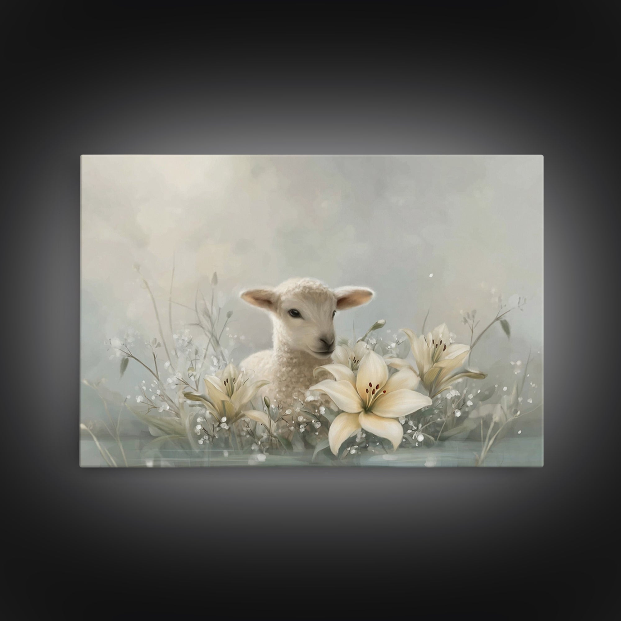 Silent Evening Church, Framed Canvas Print, Christian Decor, Christian Wall Art, Jesus Painting, Christian Art Canvas, Christmas Wall Art
