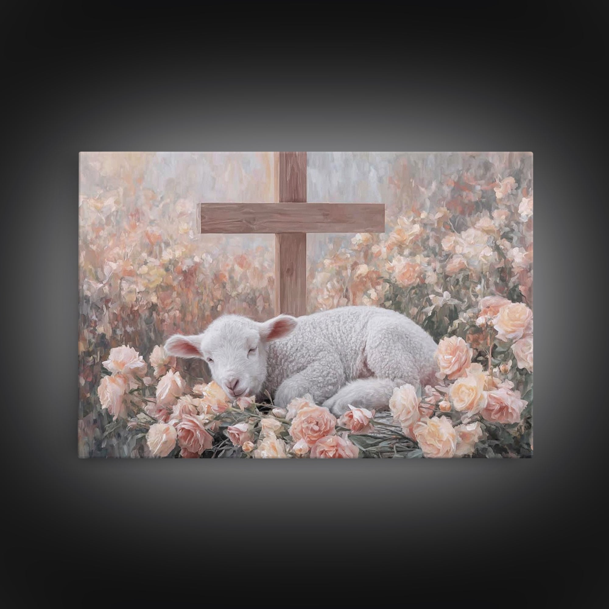 Nightfold Serenity – Framed Canvas Print – Christian Art Canvas – Christian Wall Art – Moody Christmas Art – Christian Decor – Christmas Ar