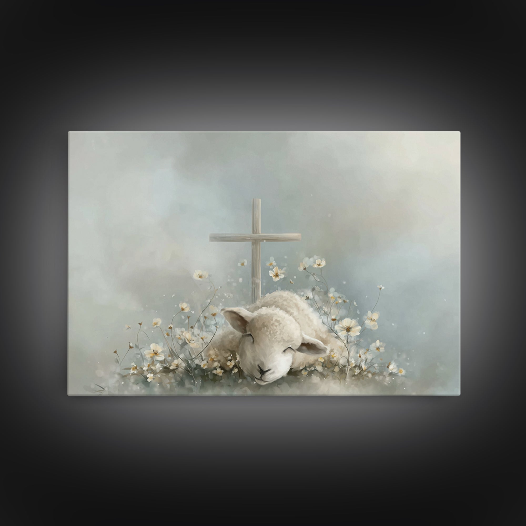 Field Of Redemption, Framed Canvas Print, Christian Art Canvas, Christian Wall Art, Abstract Christian Art, Christian Gift, Christian Chris